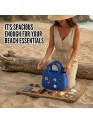 Mini EVA Beach Bag for Women - Cute Waterproof Rubber Tote Handbag for Vacation, Pool & Shower - Washable Mini Handbag for Sunscreen, Phone & Keys (Blue)(8 Inch) 